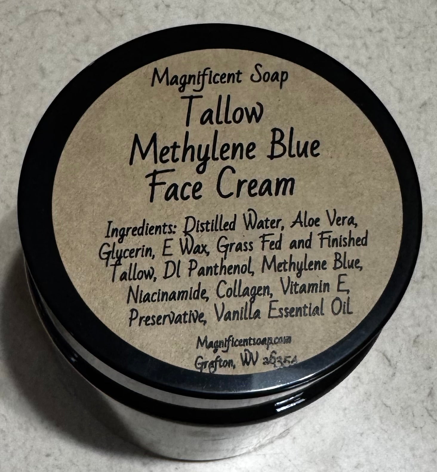 Tallow Methylene Blue Face Cream