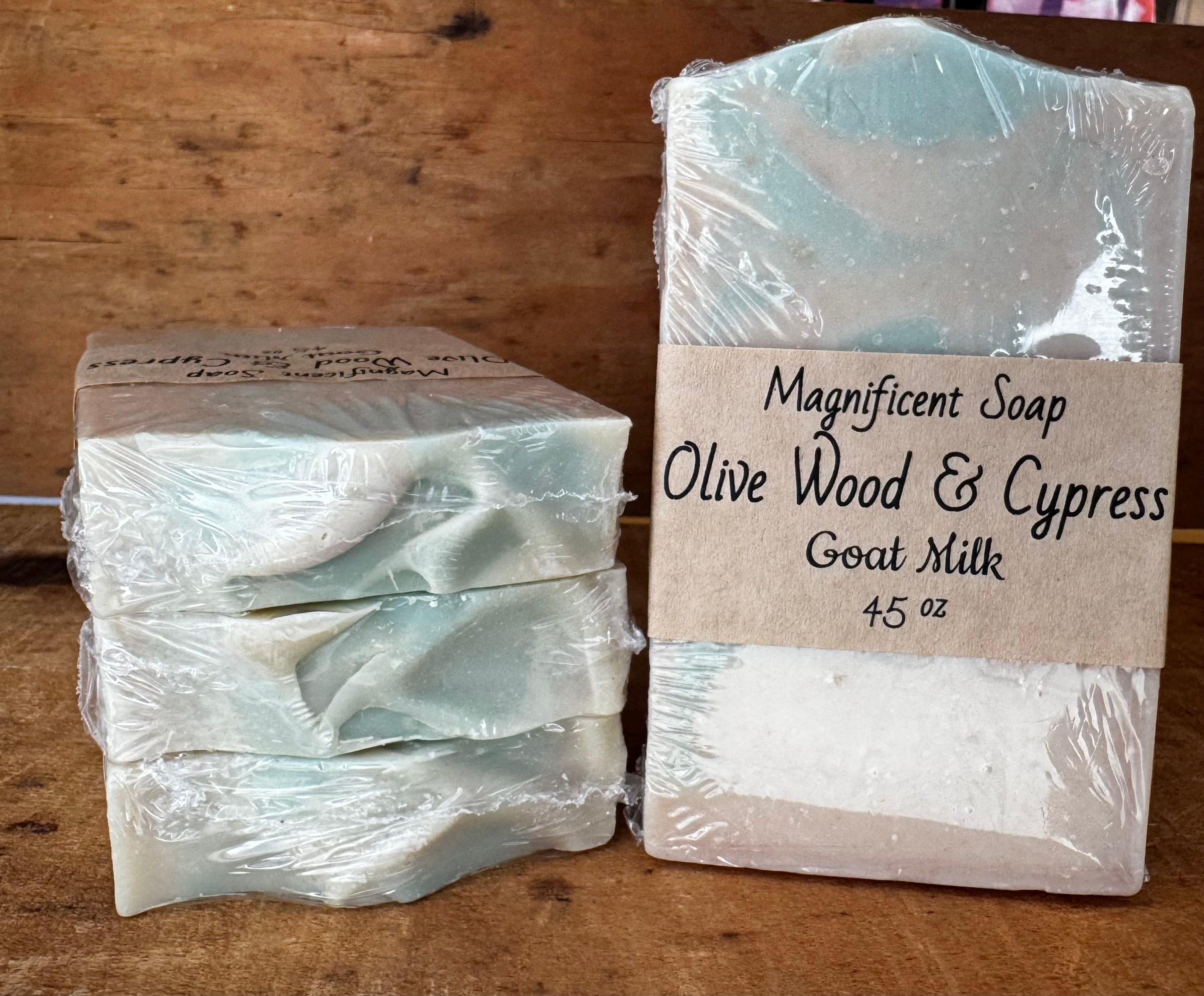 Olive Wood and Cypress Goat Milk Bar Soap