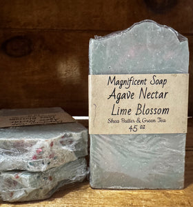 Agava Nectar  Lime Blossom Matcha Green Tea Soap