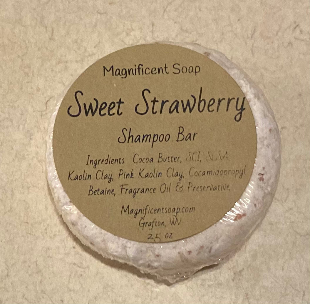 Sweet Strawberry Shampoo Bar Pink Kaolin Clay