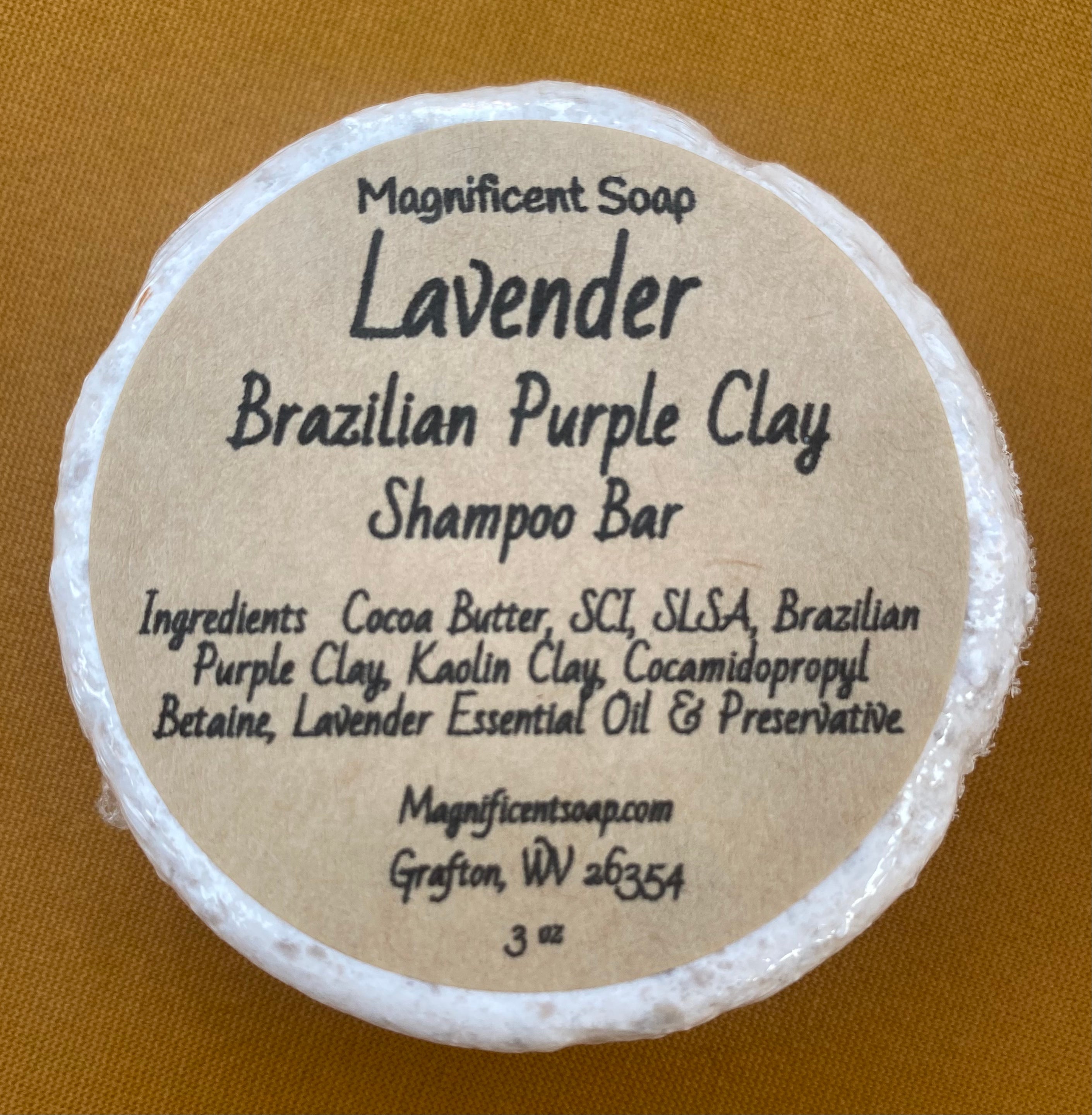 Shampoo Bar Lavender Essential Oil  Brazilian Purple Clay